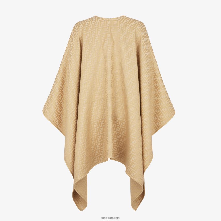 poncho din lână și mătase maro Fendi femei accesorii 86084L55