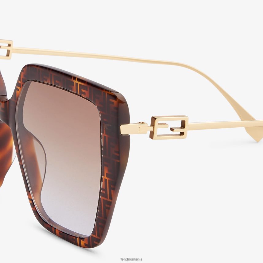 ff ochelari de soare din acetat și metal havana Modă Fendi femei accesorii 86084L366