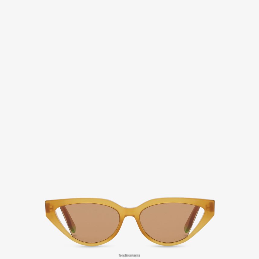 ochelari de soare din acetat caramel transparent bej Fendi femei accesorii 86084L156