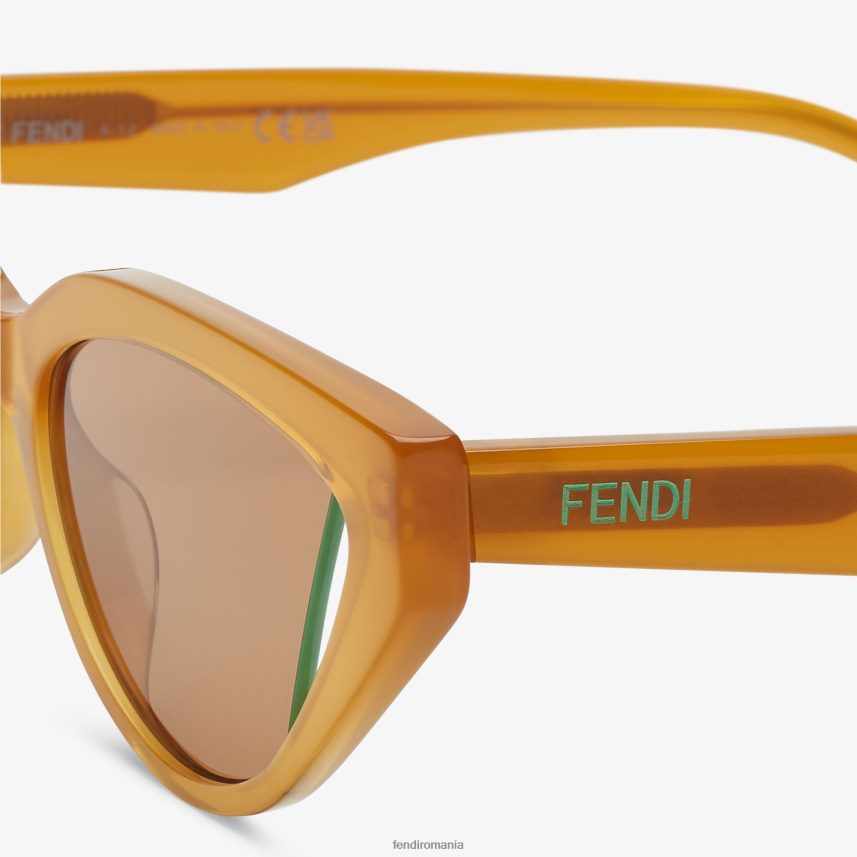 ochelari de soare din acetat caramel transparent bej Fendi femei accesorii 86084L156