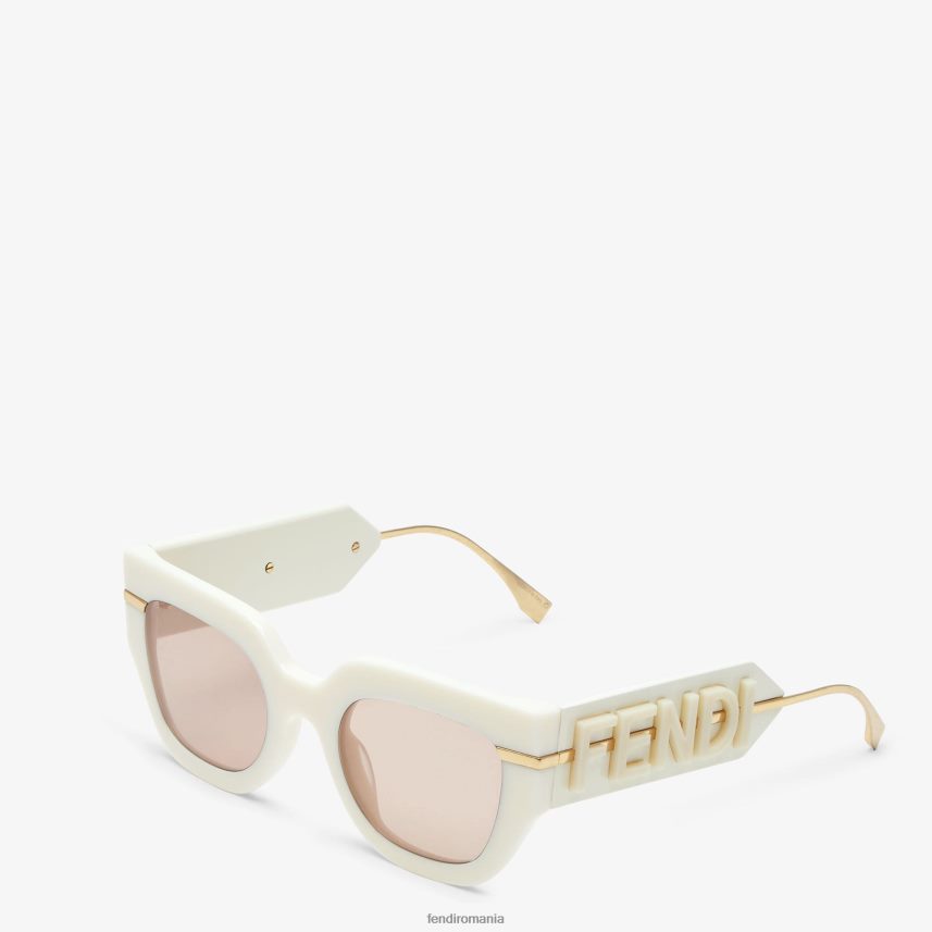 ochelari de soare din acetat crem Modă Fendi femei accesorii 86084L250
