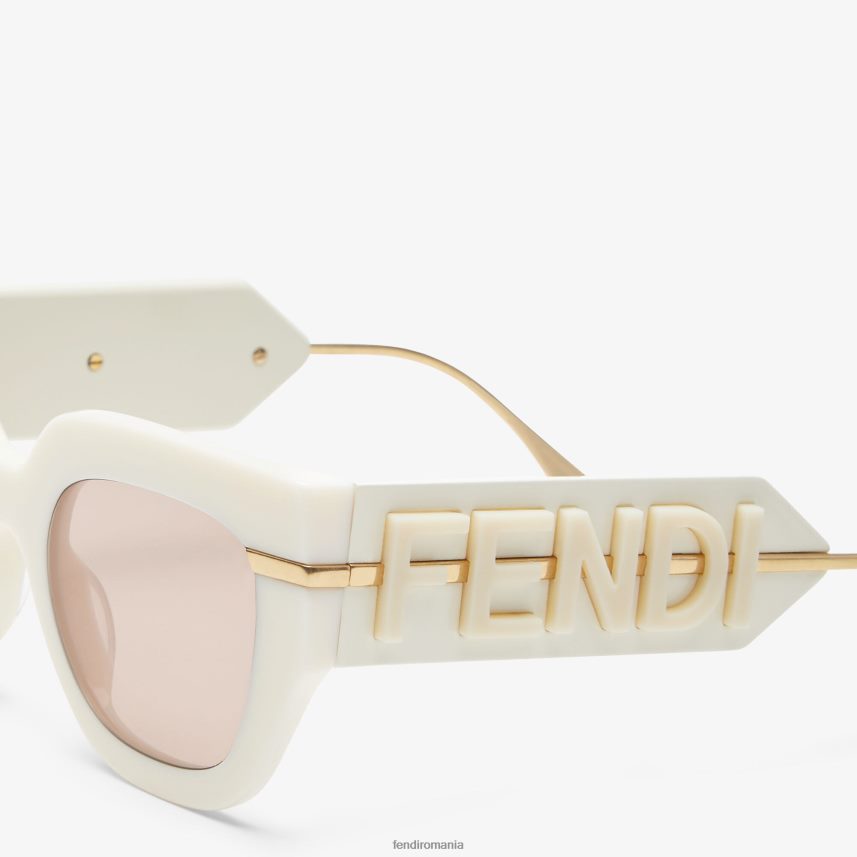 ochelari de soare din acetat crem Modă Fendi femei accesorii 86084L250