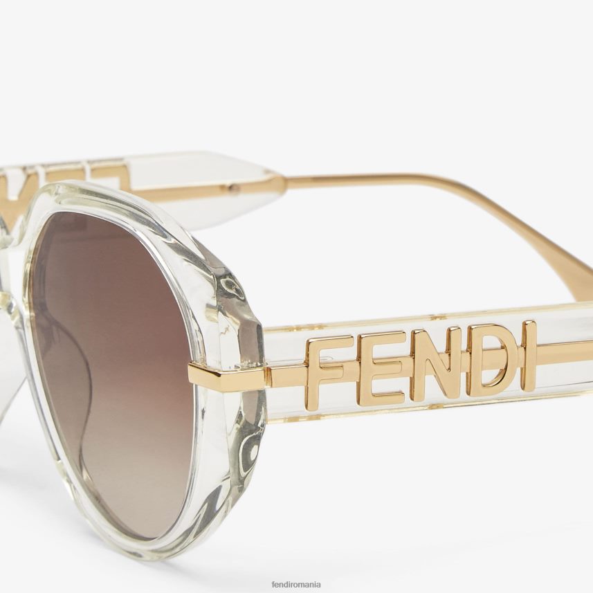 ochelari de soare din acetat transparent alb Fendi femei accesorii 86084L266