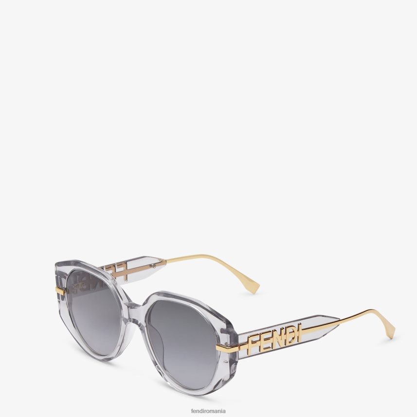 ochelari de soare din acetat transparent gri Fendi femei accesorii 86084L271