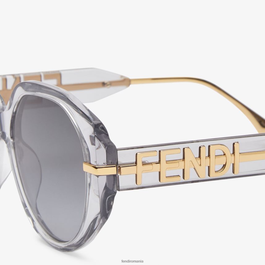 ochelari de soare din acetat transparent gri Fendi femei accesorii 86084L271