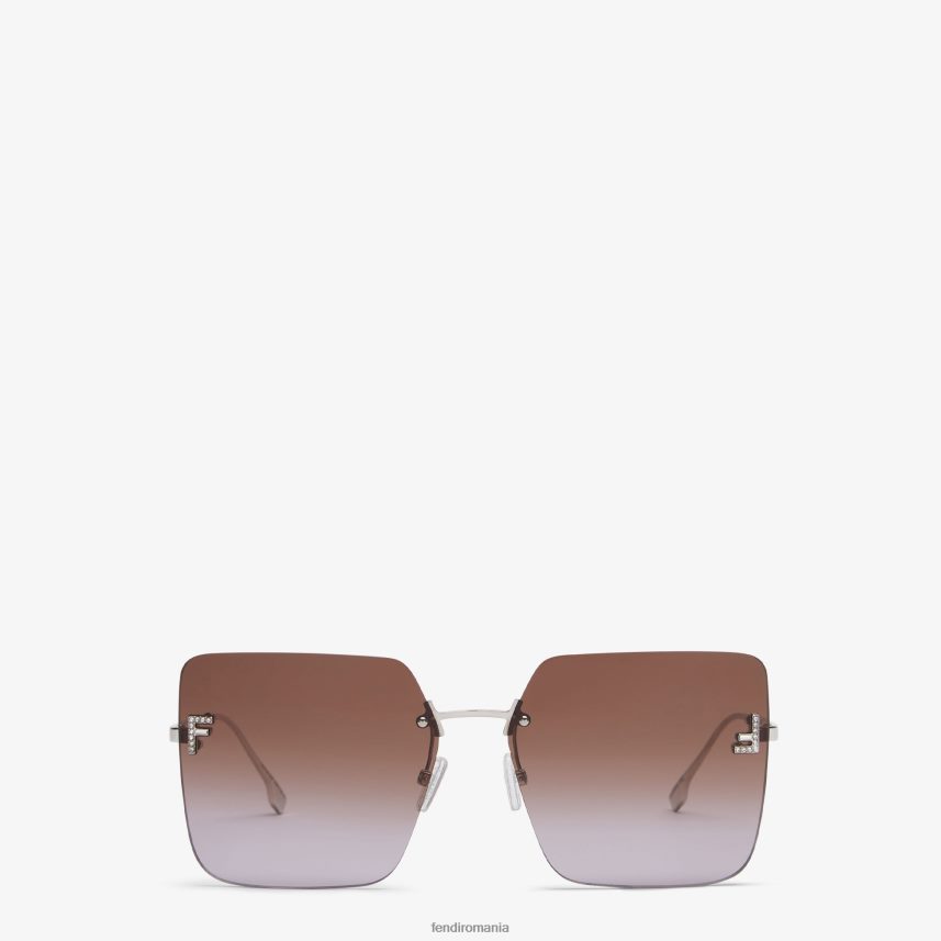 ochelari de soare din metal paladiu cu lentile în gradient în două tonuri argint Fendi femei accesorii 86084L279