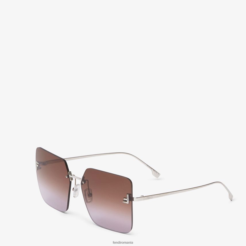 ochelari de soare din metal paladiu cu lentile în gradient în două tonuri argint Fendi femei accesorii 86084L279