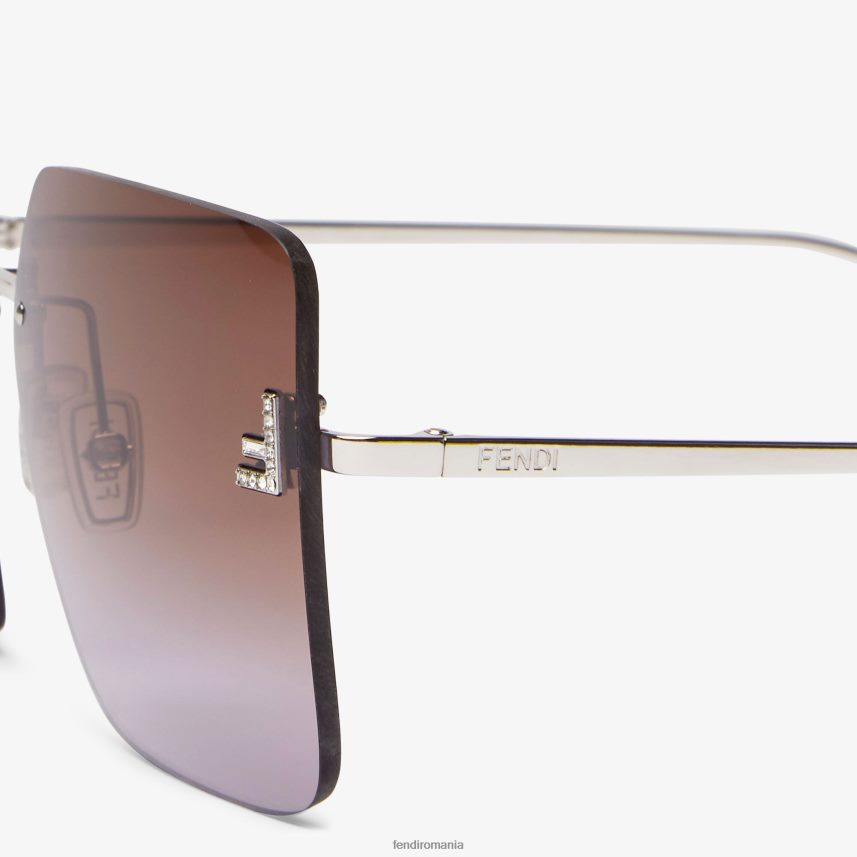 ochelari de soare din metal paladiu cu lentile în gradient în două tonuri argint Fendi femei accesorii 86084L279