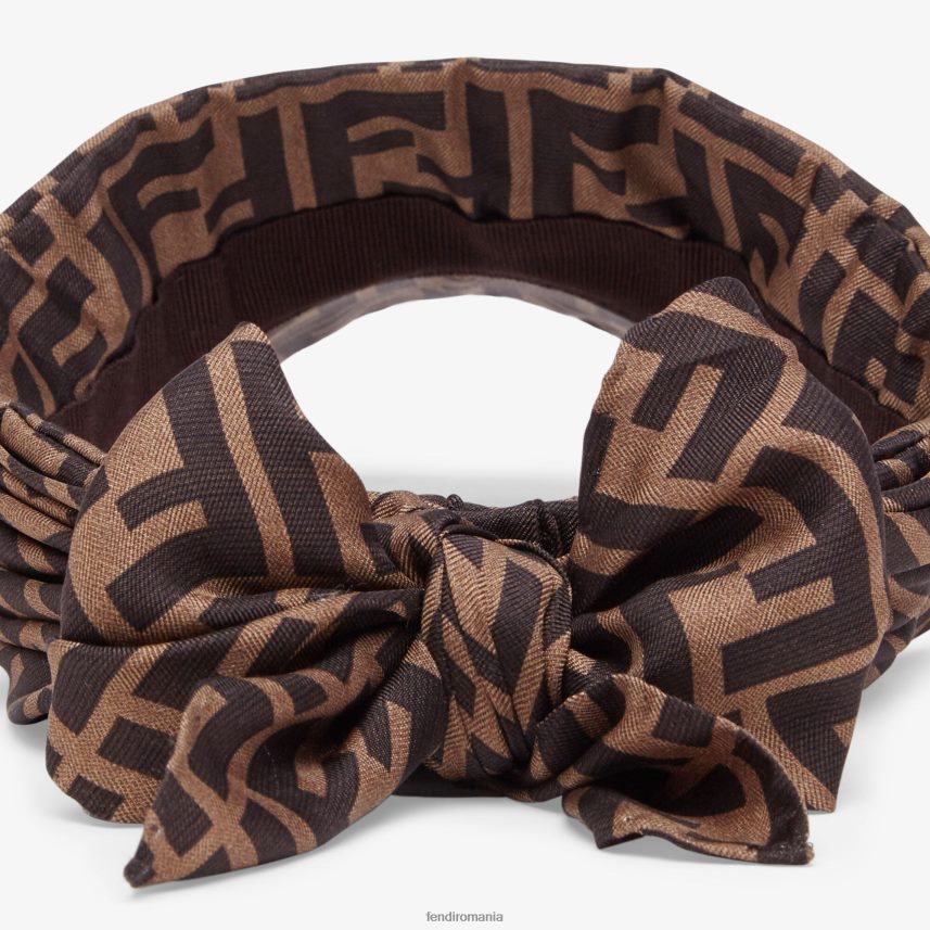 vizor din twill maro Fendi femei accesorii 86084L363