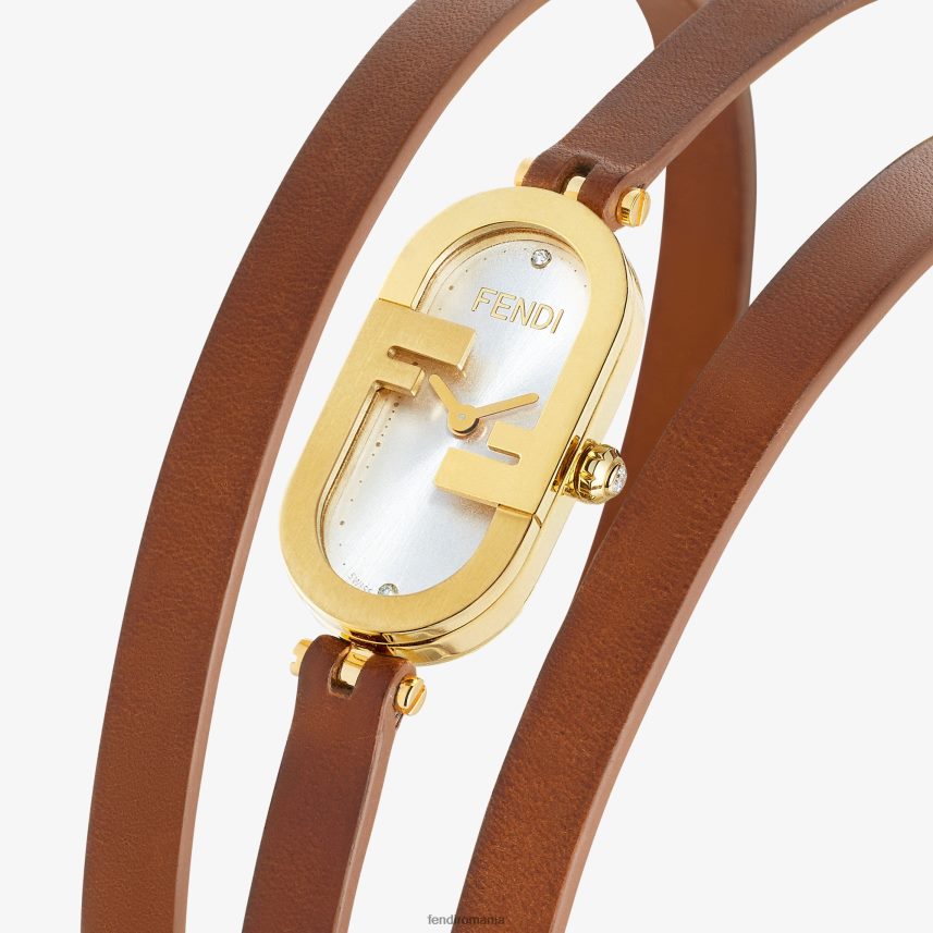 14,80 x 28,30 mm - ceas oval cu sigla o\'lock maro Fendi femei accesorii 86084L317