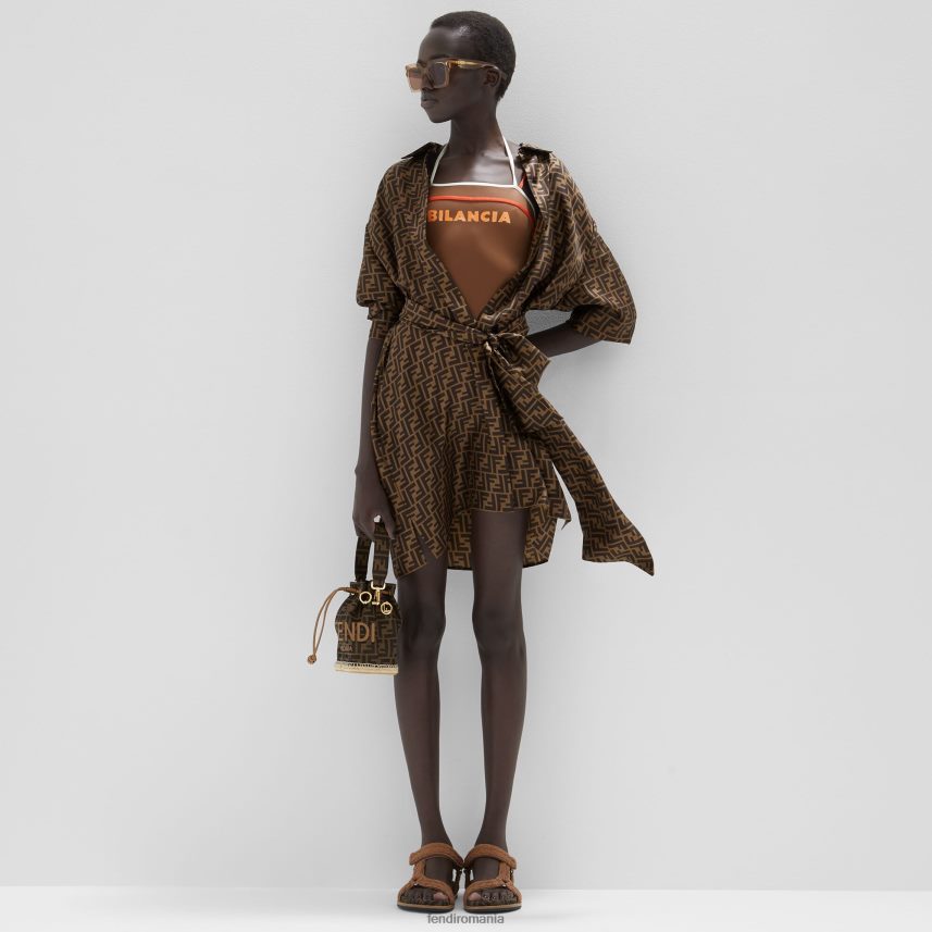 ff mini geantă din material textil maro Fendi femei accesorii 86084L639