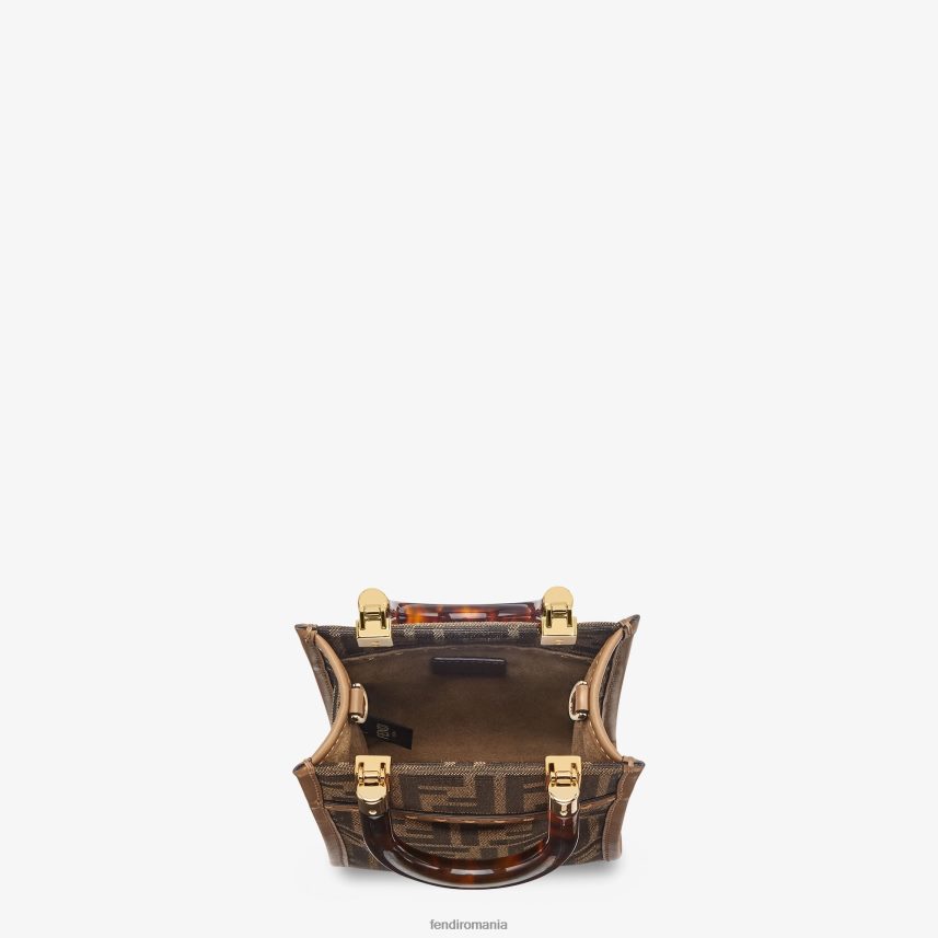 ff mini geantă din material textil maro Fendi femei accesorii 86084L824