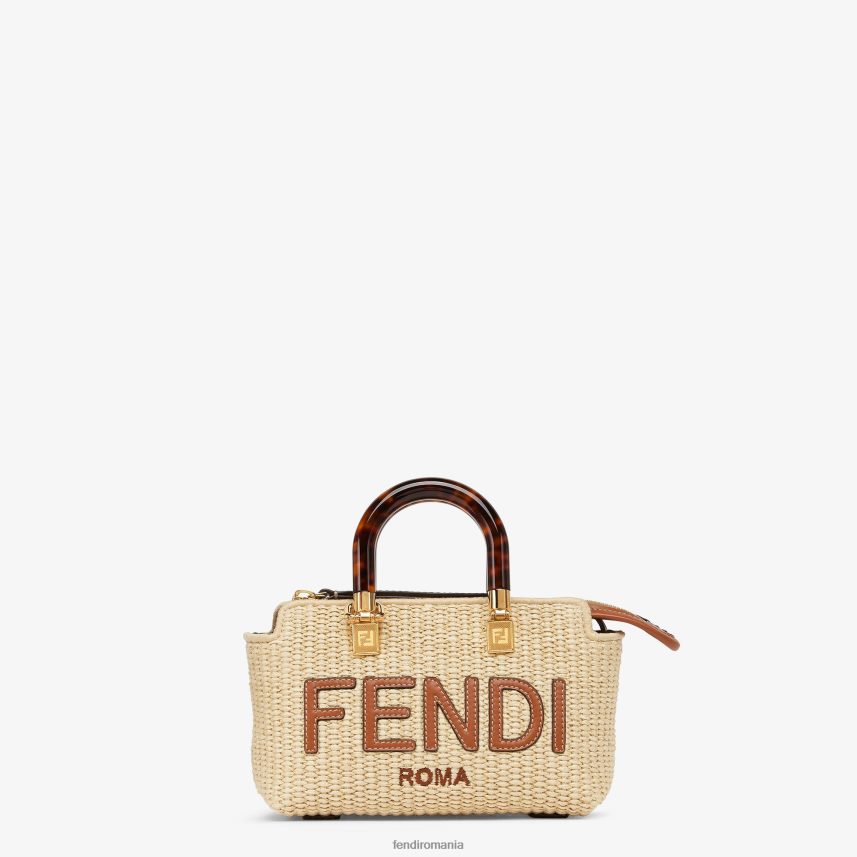 geantă boston mică din paie naturală bej Fendi femei accesorii 86084L602