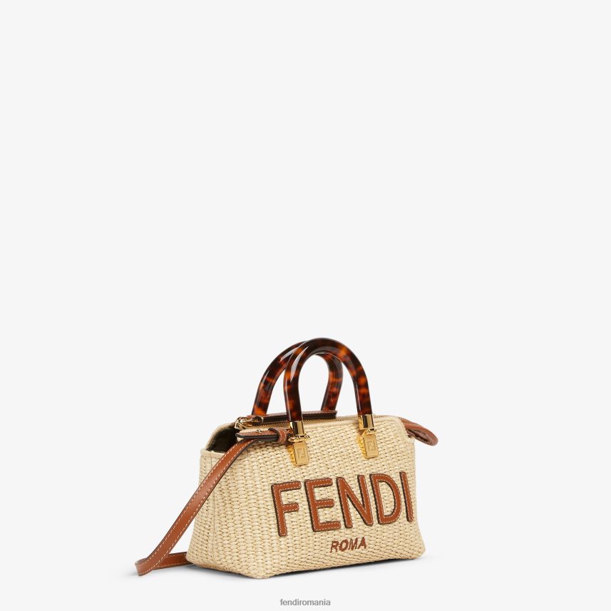 geantă boston mică din paie naturală bej Fendi femei accesorii 86084L602