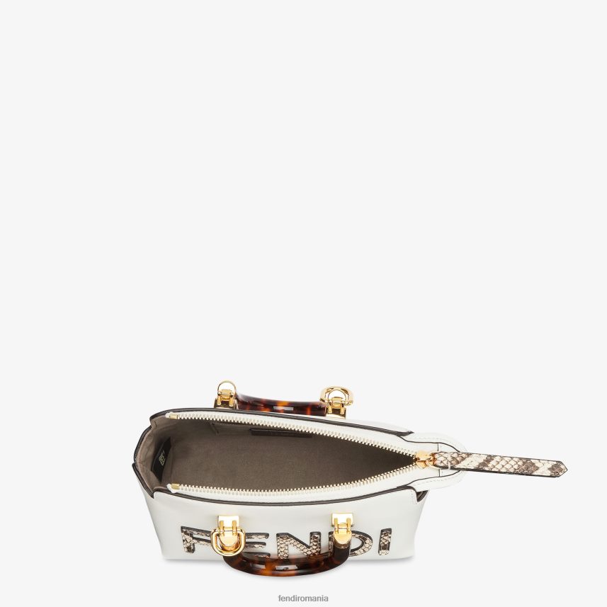 geantă mică din piele și elaphe boston alb Fendi femei accesorii 86084L820