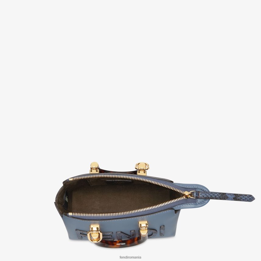 geantă mică din piele și elaphe boston albastru Fendi femei accesorii 86084L736