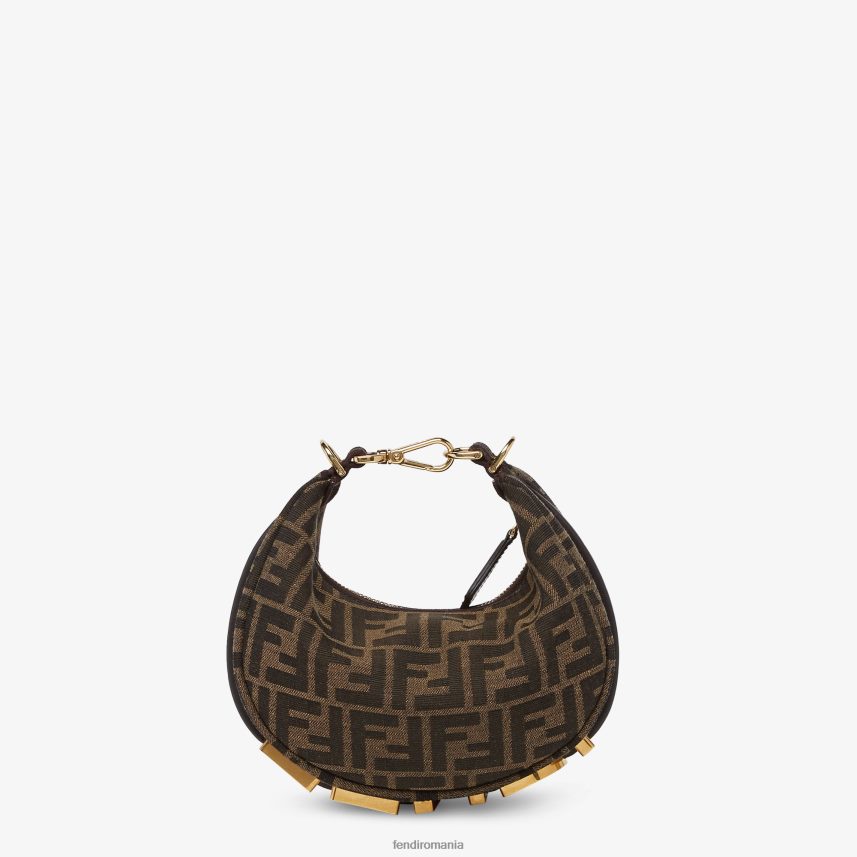 geantă mini din material jacquard ff maro Fendi femei accesorii 86084L539