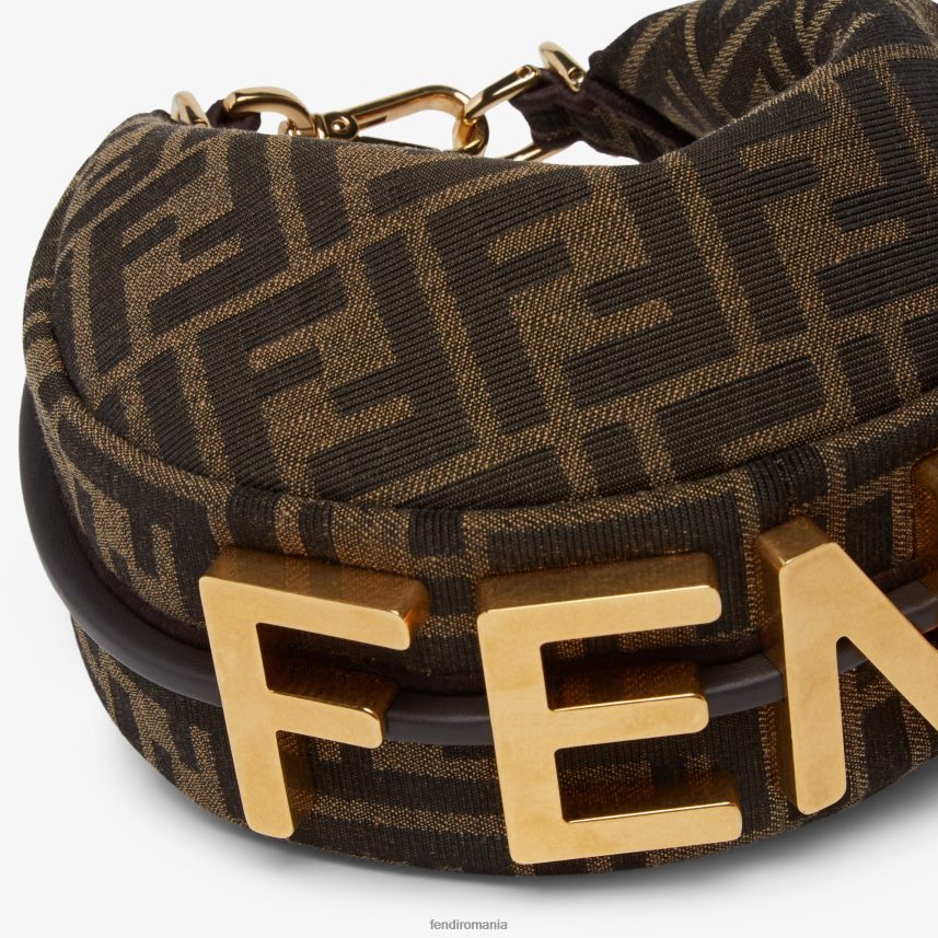 geantă mini din material jacquard ff maro Fendi femei accesorii 86084L539