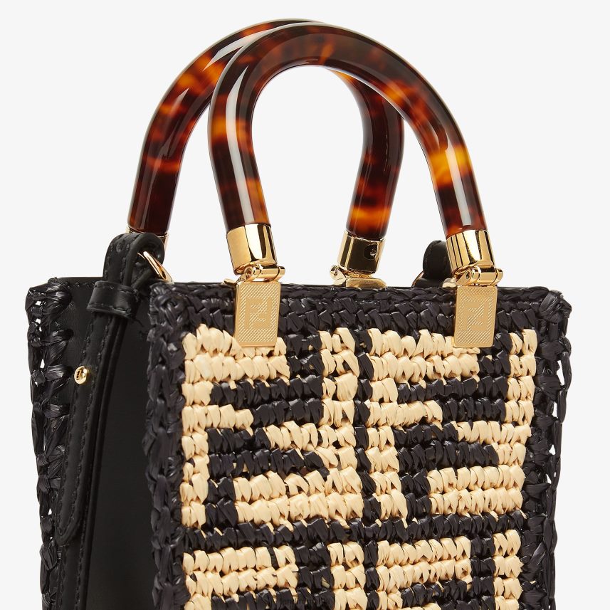 geanta mini rafie cu ff crosetat negru Fendi femei accesorii 86084L898