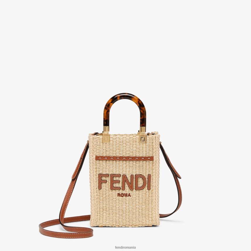 mini-geantă din paie naturală bej Fendi femei accesorii 86084L641