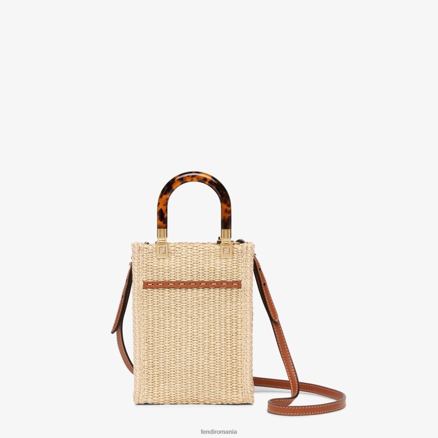 mini-geantă din paie naturală bej Fendi femei accesorii 86084L641