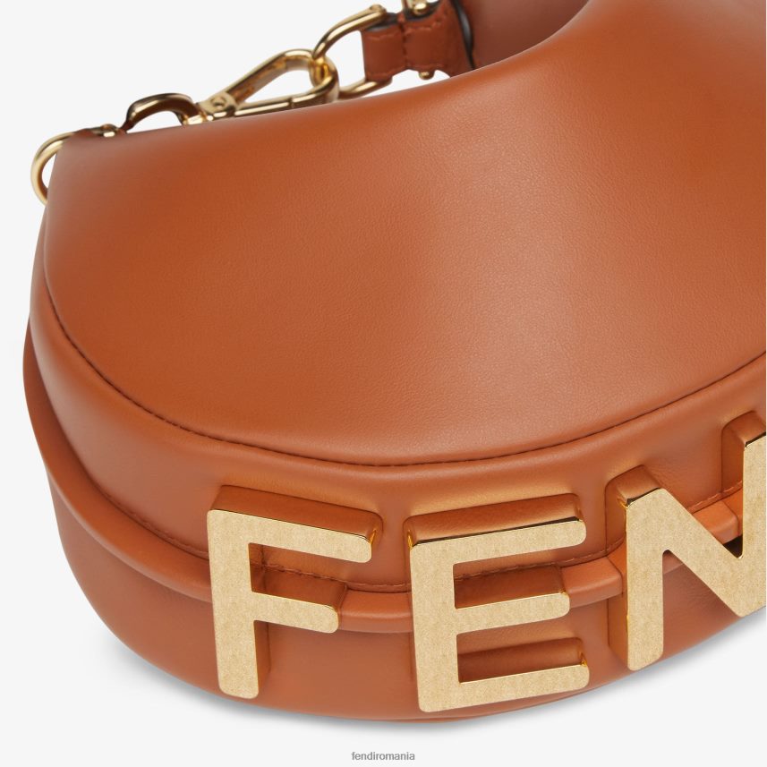 mini-geantă din piele gri maro Fendi femei accesorii 86084L528