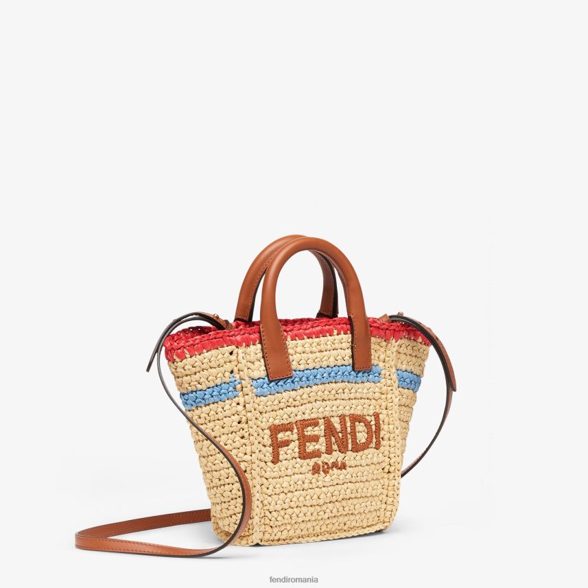 mini-geantă din rafie împletită bej Fendi femei accesorii 86084L620