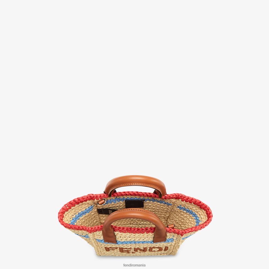 mini-geantă din rafie împletită bej Fendi femei accesorii 86084L620