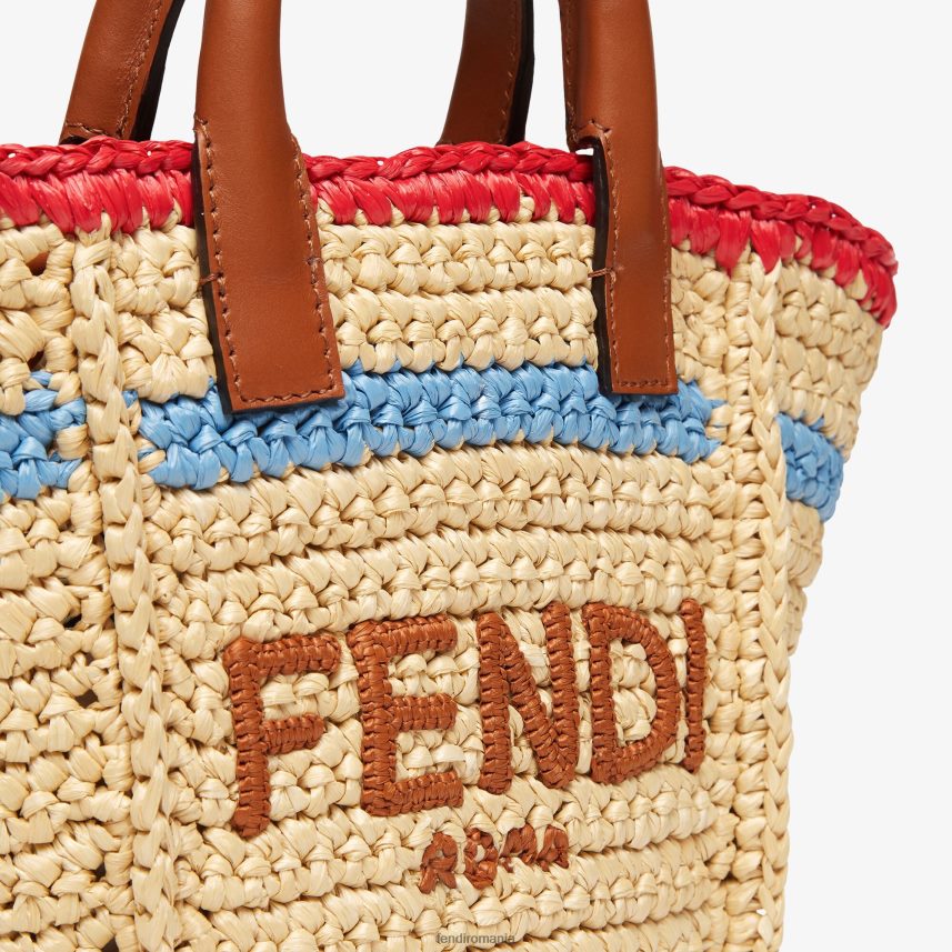 mini-geantă din rafie împletită bej Fendi femei accesorii 86084L620