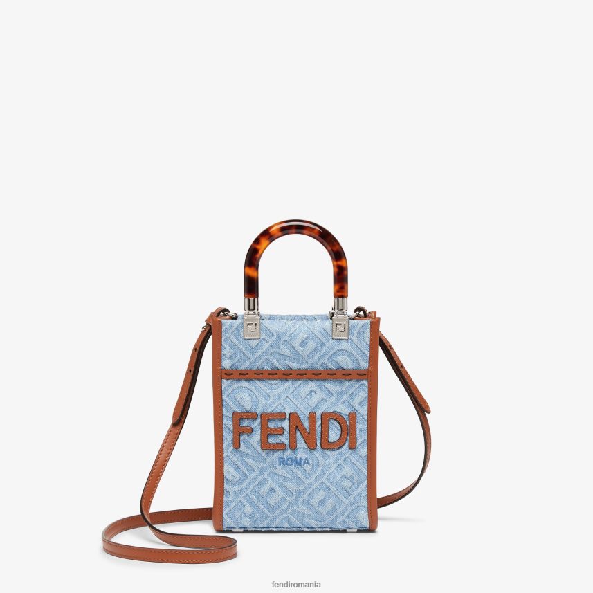 mini-geanta din denim albastru deschis Fendi femei accesorii 86084L636