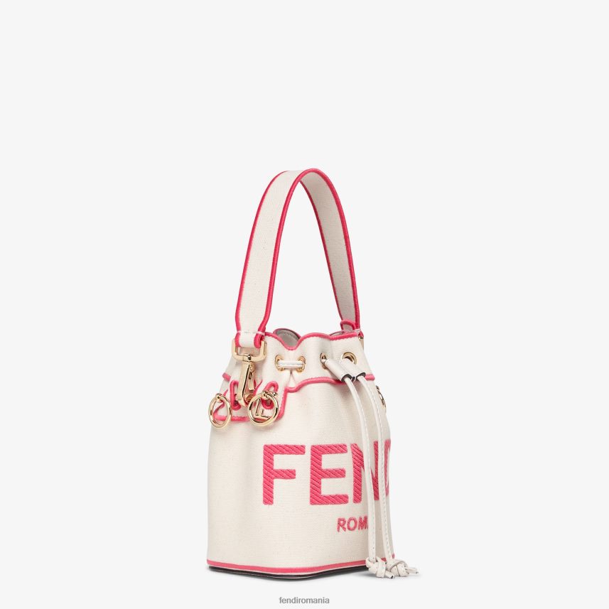 mini geanta din panza cu broderie roma bej Fendi femei accesorii 86084L750