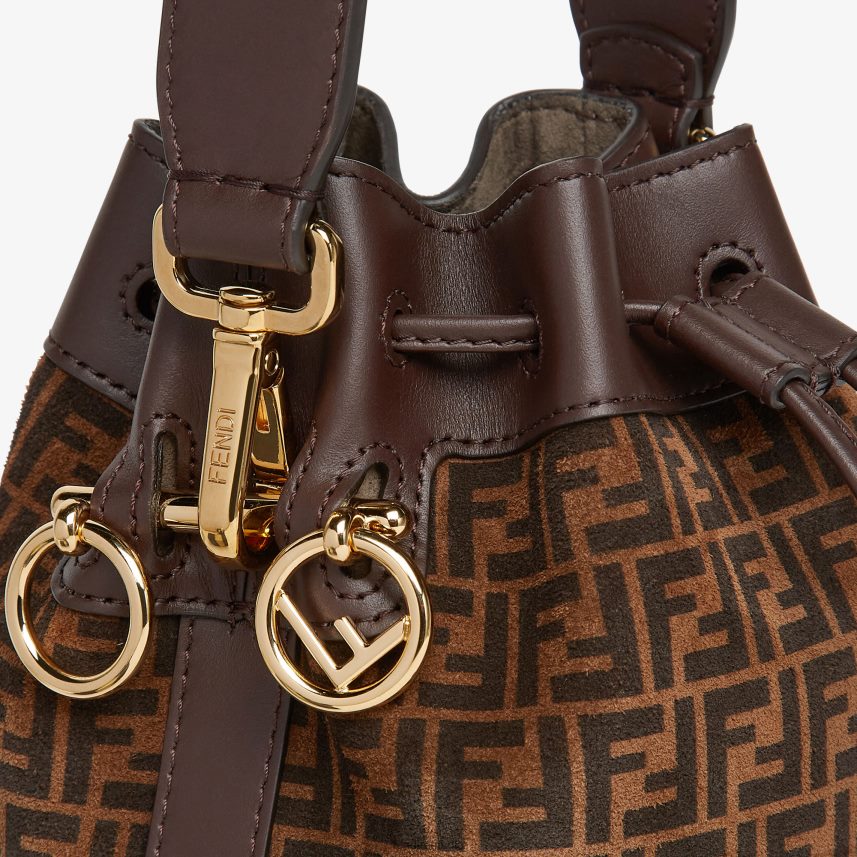 mini geanta din piele cu imprimeu ff maro Fendi femei accesorii 86084L881