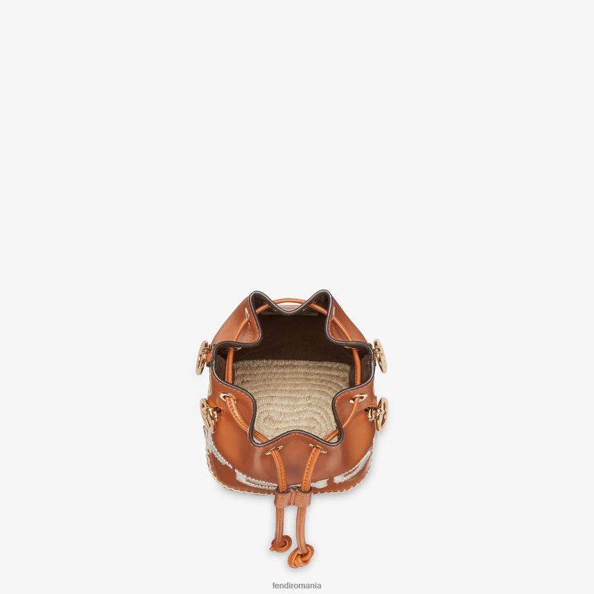 mini geanta din piele mon tresor maro Fendi femei accesorii 86084L640