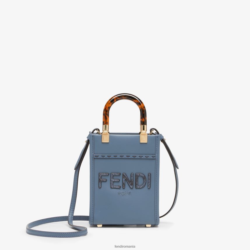 mini-geanta din piele si elaphe albastru Fendi femei accesorii 86084L768