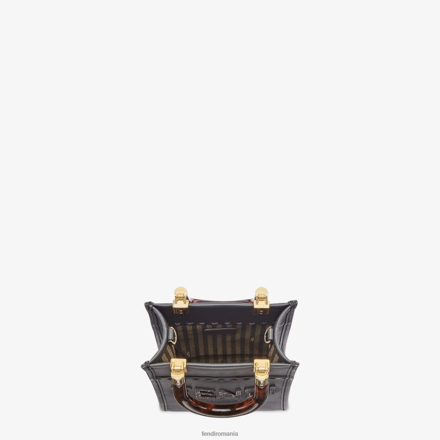 mini-geanta din piele si elaphe gri Fendi femei accesorii 86084L843