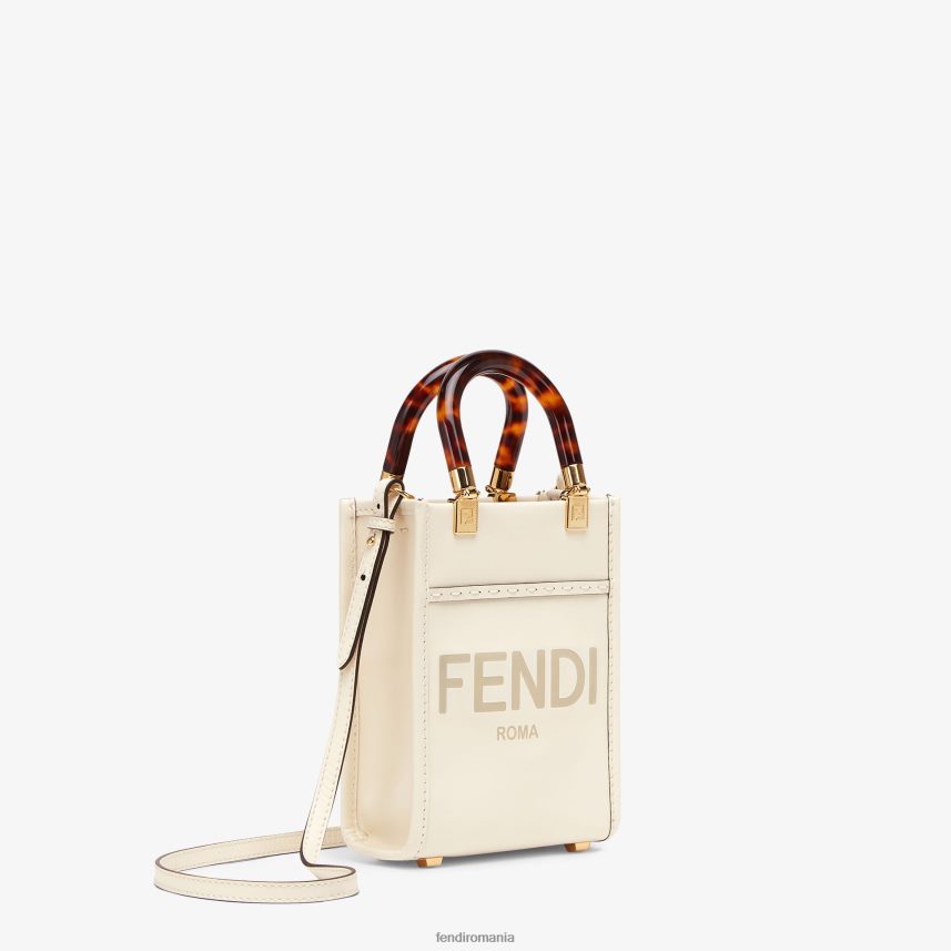 mini geanta din piele sunshine shopper alb Fendi femei accesorii 86084L854