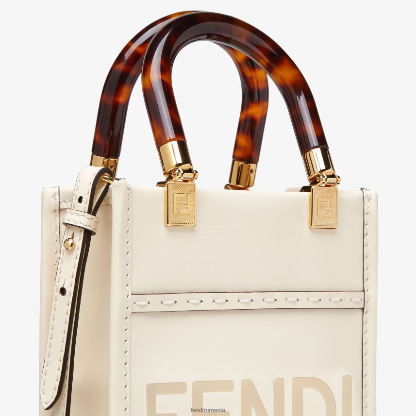 mini geanta din piele sunshine shopper alb Fendi femei accesorii 86084L854