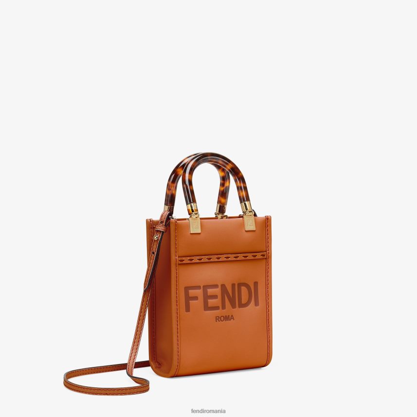 mini geanta din piele sunshine shopper maro Fendi femei accesorii 86084L681
