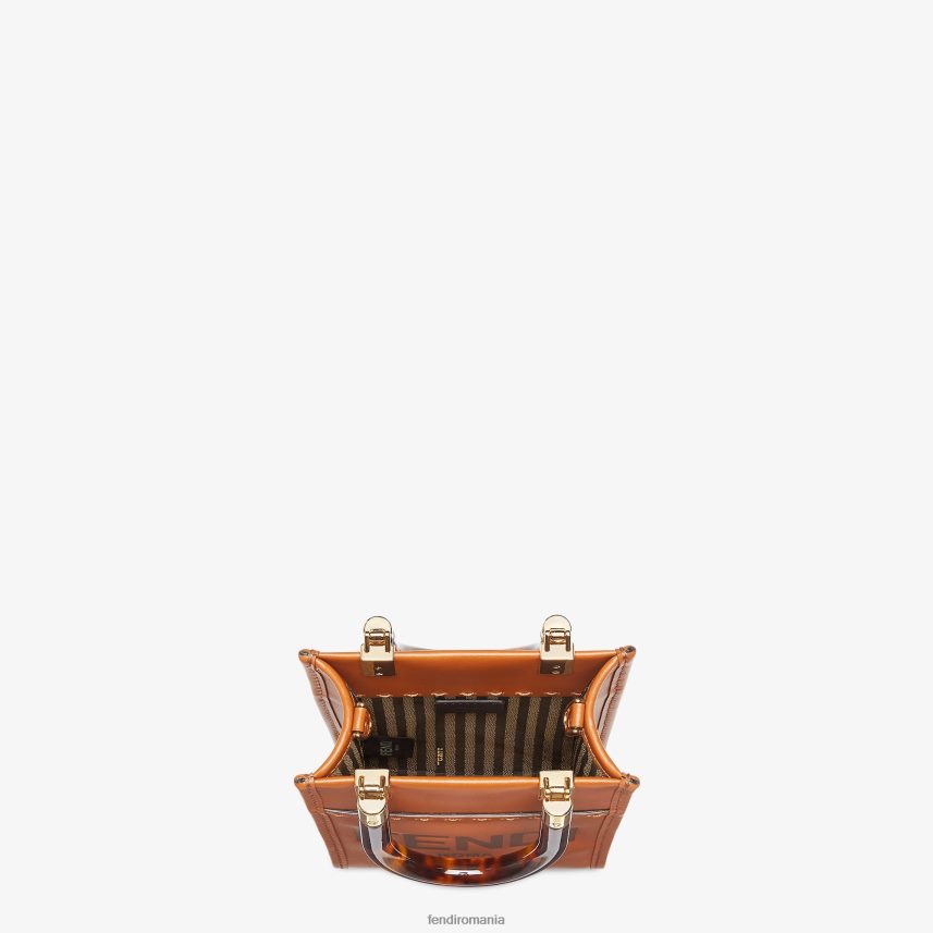 mini geanta din piele sunshine shopper maro Fendi femei accesorii 86084L681