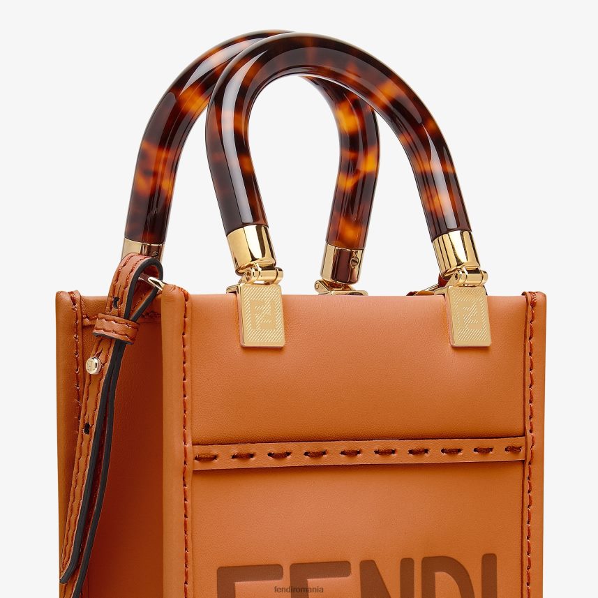 mini geanta din piele sunshine shopper maro Fendi femei accesorii 86084L681