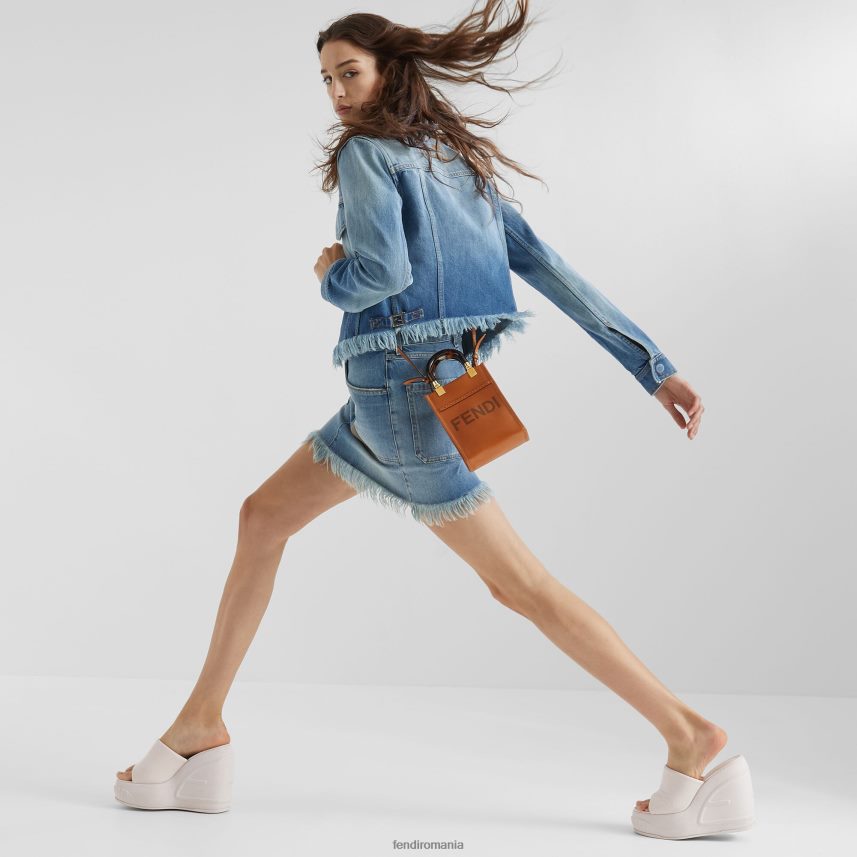 mini geanta din piele sunshine shopper maro Fendi femei accesorii 86084L681