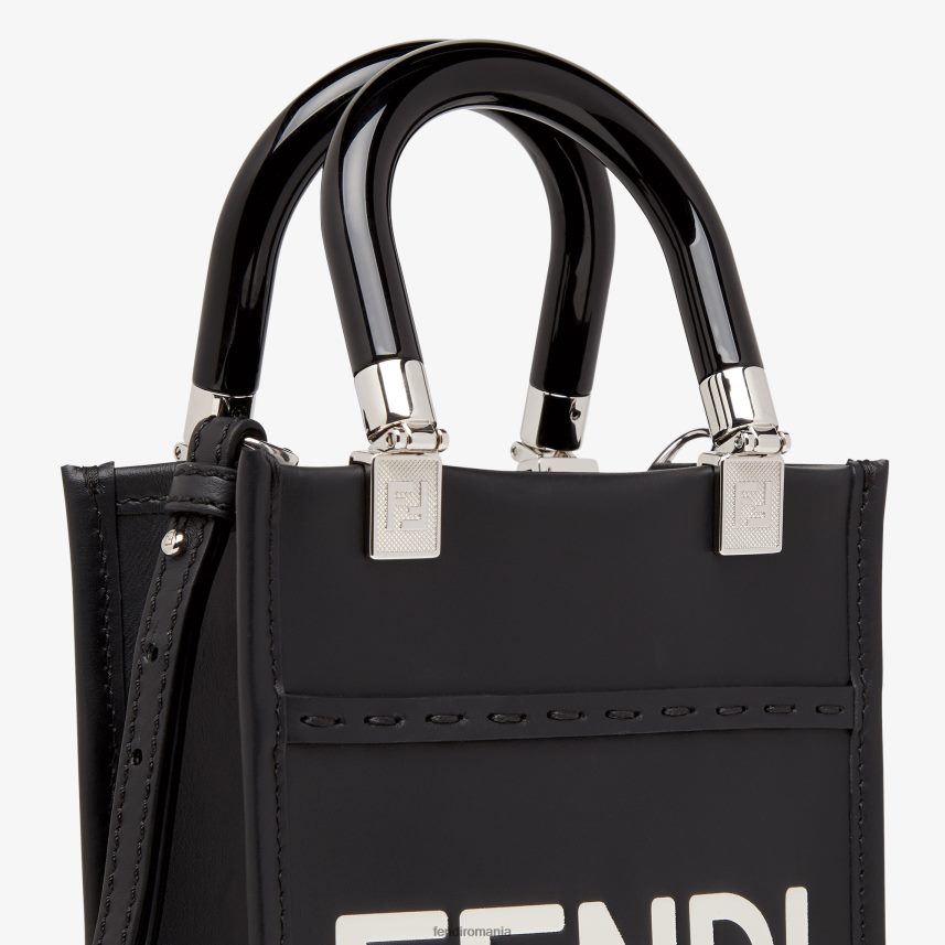 mini geanta din piele sunshine shopper negru Fendi femei accesorii 86084L705