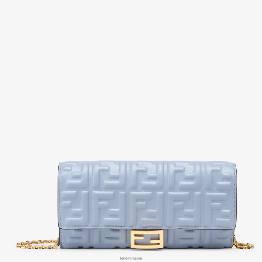 baguette continental cu lant portofel din piele napa albastru deschis Fendi femei accesorii 86084L1422