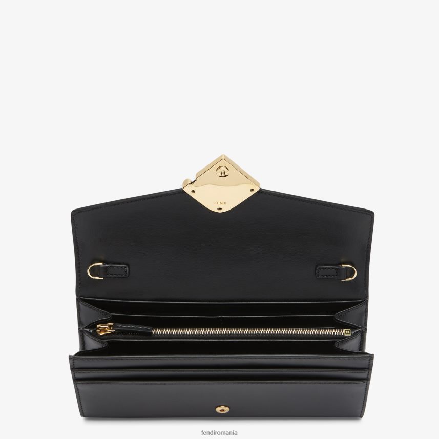 ff diamante continental cu portofel din piele lant negru Fendi femei accesorii 86084L1464