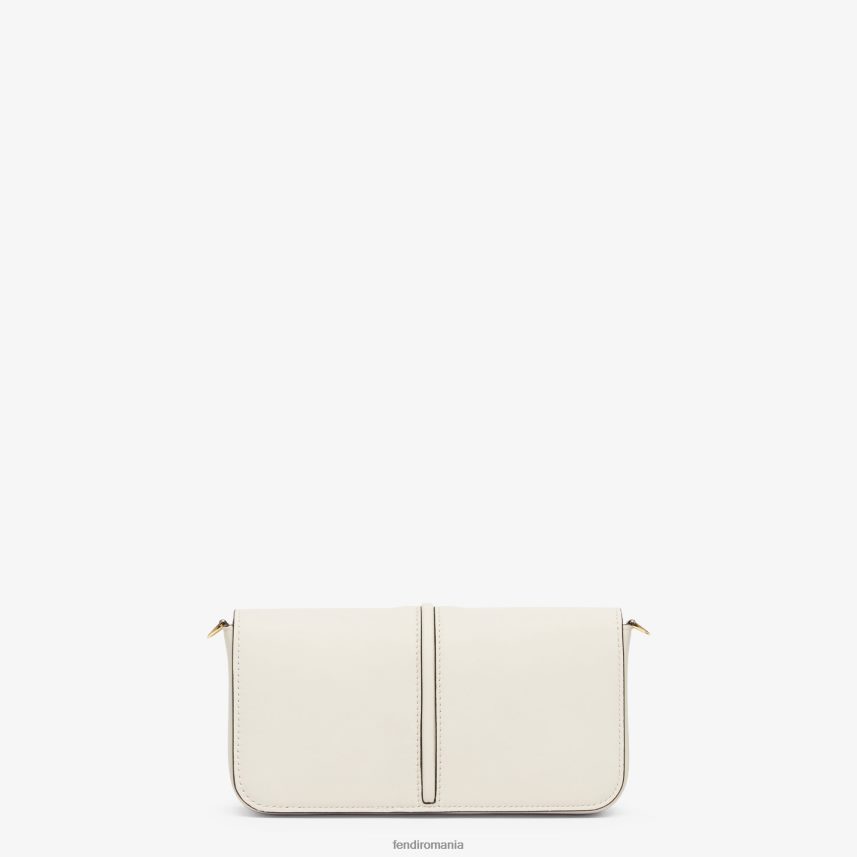 grafic pe portofel din piele cu lanț alb Fendi femei accesorii 86084L1435