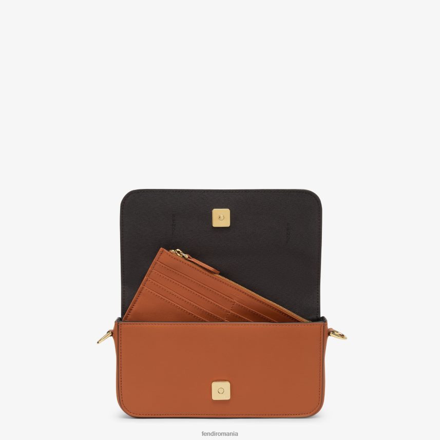 grafic pe portofel din piele cu lanț maro Fendi femei accesorii 86084L1416