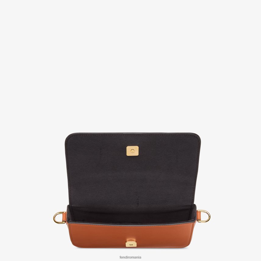 grafic pe portofel din piele cu lanț maro Fendi femei accesorii 86084L1416