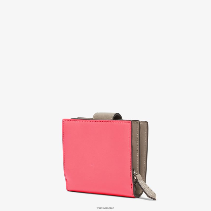 portofel compact bicolor și din piele de porumbel roz Fendi femei accesorii 86084L1468