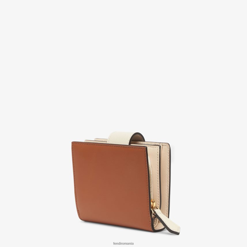 portofel compact bicolor și piele de camelie multicolor Fendi femei accesorii 86084L1438