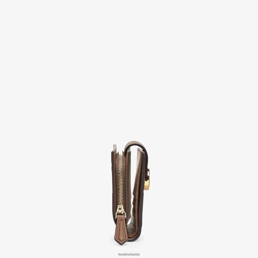 portofel compact din piele maro Fendi femei accesorii 86084L1482